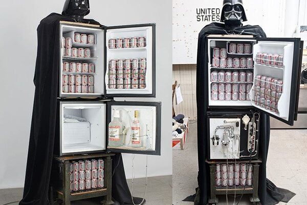 basement man cave fridge